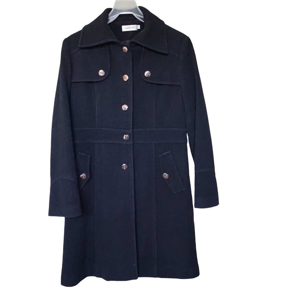 Black Wool Coat Women's, 160/84A US Size PS